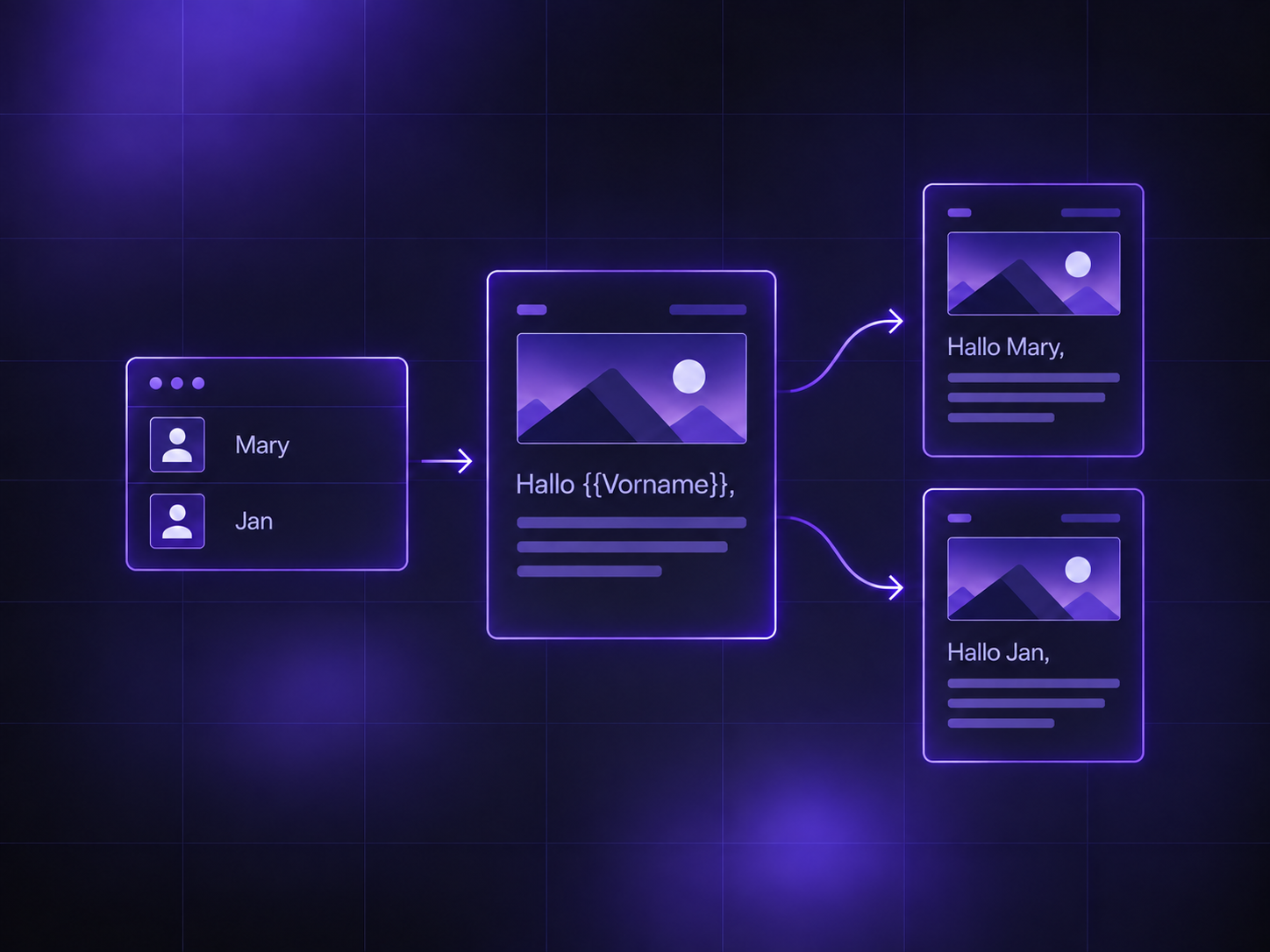 Vereinfachter Workflow für variable Daten mit Datensatz, Platzhaltern und personalisierten Briefen